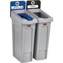Rubbermaid Commercial Slim Jim Recycling Station 2 Stream Landfill/Mixed Recycling