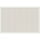 U Brands Cork Linen Bulletin Board, 30 x 20 Inches, White Wood Frame (2074U00-01)