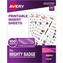 The Mighty Badge® The Mighty Badge Printable Insert Sheets, 100 Clear Inserts, Laser