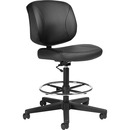 Offices To Go Yoho Armless Drafting Task Chair with Footrest Bonded Leather Luxhide Black