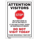 Zenith "COVID-19 Do Not Visit Today" Sign