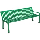 Global Industrial 8' Vertical Steel Slat Outdoor Park Bench with Back