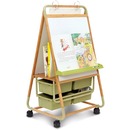 Copernicus Double-Sided Bamboo Teaching Easel with Tub Lids