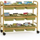 Copernicus Bamboo Book Brower Cart with Nine Tubs
