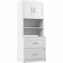 Bush Business Furniture Hampton Heights 30W 2 Drawer Lateral File Cabinet with Hutch