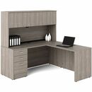 Offices To Go Newland L-Shaped Suite 66"W x 66"D x 29-3/5"H Noce Grigio finish