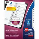 Avery&reg; Ready Index&reg; Table of Content Dividers for Laser and Inkjet Printers, 15 tabs