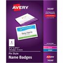 Avery&reg; Laser, Inkjet Badge Insert - White, Clear