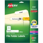Avery&reg; File Folder Labels - 2/3" Width x 3 7/16" Length - Permanent Adhesive - Rectangle - Inkjet, Laser - Matte - White - Paper - Permanent Adhesive, Stick & Stay, Jam Resistant, Reusable - 30 / Sheet - 25 Total Sheets - 750 Total Label(s) - 750 / Pa AVE8366