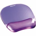 Fellowes Crystals Gel Mousepad/Wrist Rest - 0.75" Height x 7.88" Width x 9.19" Depth - Purple - Rubber, Gel - Stain Resistant, Skid Proof - 1 Each FEL91441
