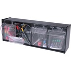 Deflecto Tilt Bin Interlocking Multi-Bin Storage Organizer - 4 Compartment(s) - 8.13" Height x 23.63" Width x 6.62" Depth - Interlockable - Black - Plastic - 1 Each DEF20404OP