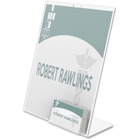 Deflecto Superior Image Slanted Sign Holders - 11" Width x 8.5" Height - Rectangular Shape - Plastic - Clear, Clear - 1 Each DEF590601