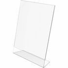 Deflecto Classic Image Slanted Sign Holder - 8.5" Width x 11" Height x 2.6" Depth - Rectangular Shape - Side-loading, Self-standing - Indoor, Outdoor - Plastic - Clear - 1 Each DEF69701