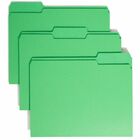 Smead Colored 1/3 Tab Cut Letter Recycled Top Tab File Folder - 8 1/2" x 11" - 3/4" Expansion - Top Tab Location - Assorted Tab Position - 11 pt. - 1 Plys - Green - Rounded Corner - 10% Recycled - 100 / Box SMD12143