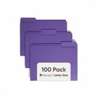 Smead Colored 1/3 Tab Cut Letter Recycled Top Tab File Folder - 8 1/2" x 11" - 3/4" Expansion - Top Tab Location - Assorted Tab Position - 11 pt. - 1 Plys - Purple - Rounded Corner - 10% Recycled - 100 / Box SMD13043