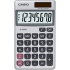 Casio SL300 8-Digit Handheld Calculator - 8 Digits - Battery/Solar Powered - 0.3" Height x 2.8" Width x 4.6" Depth - Silver - 1 Each CSOSL300SV
