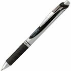 Pentel EnerGel RTX Rollerball Pen - 0.7 mm Medium Pen Point - Refillable - Retractable - Black Ink - Gel-based - Silver Barrel - Metal Tip - 1 Each PENBL77A