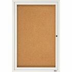 Quartet Enclosed Bulletin Board for Indoor Use - 36" Board Height x 24" Board Width - Brown Natural Cork Surface - Hinged, Self-healing, Shatter Proof, Lock, Durable - Silver Aluminum Frame - 1 Each QRT2363