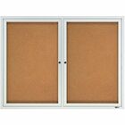 Quartet Enclosed Bulletin Board for Indoor Use - 36" Board Height x 48" Board Width - Brown Natural Cork Surface - Hinged, Self-healing, Shatter Proof, Rounded Corner, Durable - Silver Aluminum Frame - 1 Each QRT2364