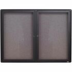 Quartet Enclosed Bulletin Board - 36" Board Height x 48" Board Width - Gray Fabric Surface - Hinged, Durable, Shatter Proof, Self-healing - Graphite Frame - 1 Each QRT2364L