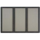 Quartet Enclosed Bulletin Board - 48" Board Height x 72" Board Width - Gray Fabric Surface - Hinged, Durable, Shatter Proof, Self-healing - Graphite Frame - 1 Each QRT2367L