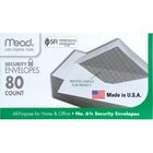 Mead White Security Envelopes - Security - #6 3/4 - 6 1/2" Width x 3 5/8" Length - 20 lb - Gummed - White - Wove - 80 / Box MEA75212