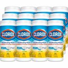 Clorox Disinfecting Cleaning Wipes - Ready-To-Use - Crisp Lemon Scent - 7" Length x 8" Width - Pleasant Scent, Disinfectant, Pre-moistened, Bleach-free - Yellow - 35/Tub - 12 / Carton CLO01594CT