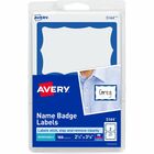 Avery&reg; Border Print or Write Name Tags - 2 21/64" Width x 3 3/8" Length - Removable Adhesive - Rectangle - Inkjet, Laser - Matte - White, Blue - Blue Border - Paper - Removable, Customizable, Curl Resistant, Self-adhesive - 2 / Sheet - 50 Total Sheets AVE5144