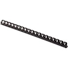 Fellowes Plastic Binding Combs - Black, 1/2" Diameter - 0.5" Height x 10.8" Width x 0.5" Depth - 0.50" Maximum Capacity - 90 x Sheet Capacity - For Letter 8 1/2" x 11" Sheet - 19 x Rings - Round - Black - Plastic - 100 / Pack FEL52326
