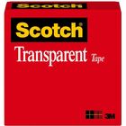 Scotch Transparent Tape - 1/2"W - 36 yd Length x 0.50" Width - 1" Core - Clear - Moisture Resistant, Stain Resistant, Long Lasting - For Multipurpose, Mending, Packing, Label Protection, Wrapping - 1 Roll MMM600121296