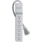 Belkin 6 Outlet Home/Office Surge Protector rotating plug 8' cord - White - 6 x AC Power - 1875 VA - 720 J - 125 V AC Input - 48 kA - 8 ft BLKBE10600008R