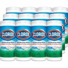 Clorox Disinfecting Cleaning Wipes - For Hard Surface, Glass, Mirror - Ready-To-Use - Fresh Scent - Recommended For: Germs Remover - Bleach-free - Green - 35/Tub - 12 / Carton CLO01593CT