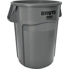 Rubbermaid Commercial Brute 44-Gallon Vented Utility Container - 44 gal Capacity - Round - Handle, Heavy Duty, Reinforced, UV Coated, Damage Resistant, Warp Resistant, Water Resistant, Crack Resistant, Durable - 31.5" Height x 24" Diameter - Plastic - Gra RCP264360GY