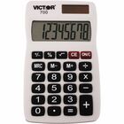 Victor 700 Pocket Calculator - 4 Functions - Large LCD, Easy-to-read Display, Rubber Keytop, Dual Power - 8 Digits - LCD - Battery/Solar Powered - 0.3" Height x 2.3" Width x 4" Depth - Gray - Rubber - 1 Each VCT700