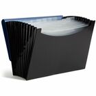 Smead Letter Expanding File - 8 1/2" x 11" - 12 Pocket(s) - Polypropylene - Blue, Black - 1 Each SMD70863