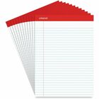 Universal Notepad - 1 Subject(s) - 50 Sheets - Tape Bound - Legal Ruled Red Margin - 16 lb Basis Weight - Letter - 8 1/2" x 11 3/4" Sheet Size - 8.5" Width - White Paper - Chipboard Cover - 1 Dozen UNV20630