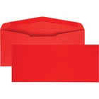 Quality Park No. 10 Bright Red Envelopes - Business - #10 - 4 1/8" Width x 9 1/2" Length - 60 lb - Adhesive - Red - 25 / Pack QUA11134