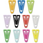 Gem Office Products Triangular Paper Clips - Medium - for Paper, File - Non-magnetic - Assorted - Plastic - 500 / Box GEMPC0300