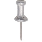 Gem Office Products Aluminum Pushpins - 0.50" Shank - 0.5" Diameter - for Notice - Silver - Aluminum - 100 / Box GEMCPAL4
