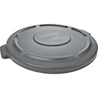 Rubbermaid Commercial Brute 32-Gallon Container Flat Lid - Round - 22.3" Diameter - Plastic - Gray - 1 Each RCP263100GY