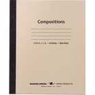 Roaring Spring Wide Ruled Flexible Cover Composition Book - 20 Sheets - 40 Pages - Printed - Sewn/Tapebound - Both Side Ruling Surface - 15 lb Basis Weight - 56 g/m² Grammage - 8 1/2" x 7" Sheet Size - 0.13" Height x 7" Width x 8.5" Length - White Pa ROA77340