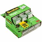 Scotch 3-Roll Tape Caddy - 25 ft Length x 0.75" Width - 1" Core - Clear - Permanent Adhesive Backing - Dispenser Included - Handheld Dispenser - For Mending, Splicing - 3 / Pack MMM3105