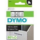 Dymo D1 Electronic Tape Cartridge - 1/2" Width - Thermal Transfer - White - Polyester - 1 Each DYM45013