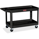 Rubbermaid Commercial 4" Casters 2-shelf Utility Cart - 2 Shelf - Push Handle Handle - 4" Caster Size - Foam - 40.25" Length x 25.63" Width x 32.50" Height - Black - 1 Each RCP9T6700BLA