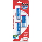 Pentel Hi-Polymer Eraser - White - Polyvinyl Chloride (PVC) - 3 / Pack - Tear Resistant, Scratch Resistant, Non-abrasive, Soft, Protective Sleeve, Crack Resistant PENZEH10BP3K6