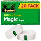 Scotch 3/4"W Magic Tape - 27.78 yd Length x 0.75" Width - 1" Core - Matte - Clear - Yellowing Resistant, Split Resistant, Tear Resistant - For Mending, Home, Office - 20 / Pack MMM810K20