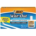 BIC Wite-Out Quick Dry Correction Fluid - Foam Wedge Applicator - 20 mL - White - Quick Drying, Spill Resistant - 3 / Pack BICWOFQD324