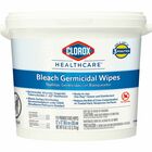 Clorox Healthcare Bleach Germicidal Wipes Bucket - Ready-To-Use - 12" Length x 12" Width - Disinfectant - White - 110/Tub - 1 Each CLO30358