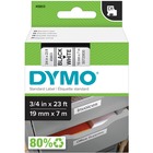 Dymo D1 Electronic Tape Cartridge - 3/4" Width - Thermal Transfer - White - Polyester - 1 Each DYM45803