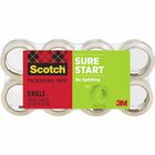 Scotch Sure Start Packaging Tape - 54.60 yd Length x 1.88" Width x 2.6 mil Thickness - 3" Core - Clear - Synthetic Rubber Resin - For Mailing, Moving, Sealing, Packing - 8 / Pack MMM34508